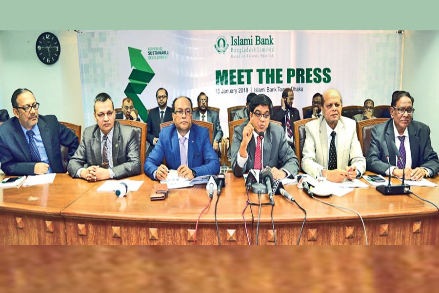 Islami Bank Bangladesh Limited organised a press conference to highlight its yearly business performance at Islami Bank Tower Monday.