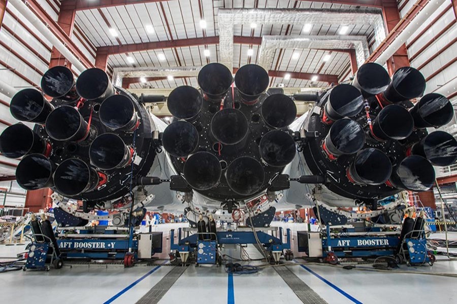 The Falcon Heavy is essentially three Falcon 9s strapped together. - SpaceX photo