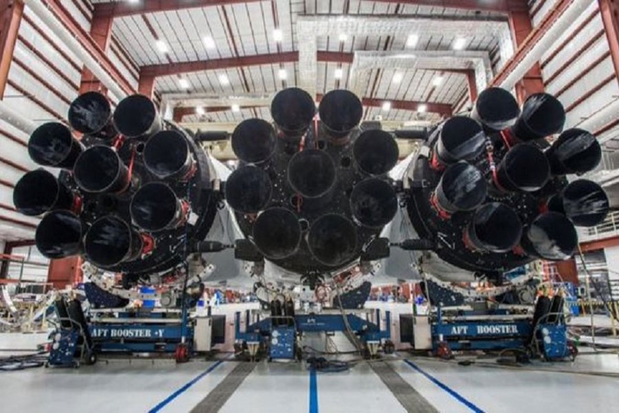 The Falcon Heavy is essentially three Falcon 9s strapped together. – SPACEX