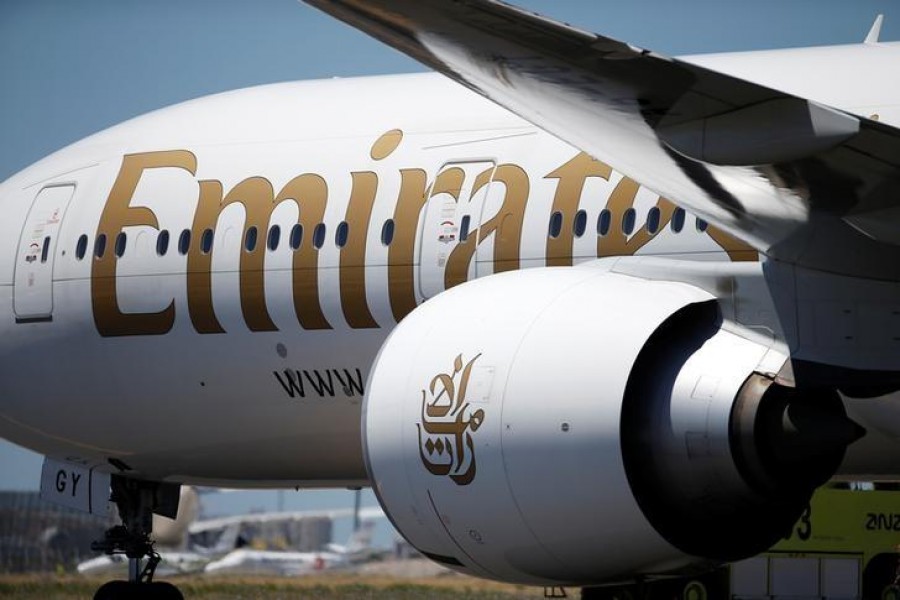 An Emirates plane is seen at Lisbon's airport, Portugal June 24, 2016. Reuters