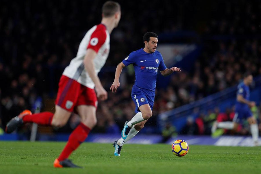 Premier League - Chelsea vs West Bromwich Albion - Stamford Bridge, London, Britain - February 12, 2018. Chelsea's Pedro in action. (Action Images via Reuters)