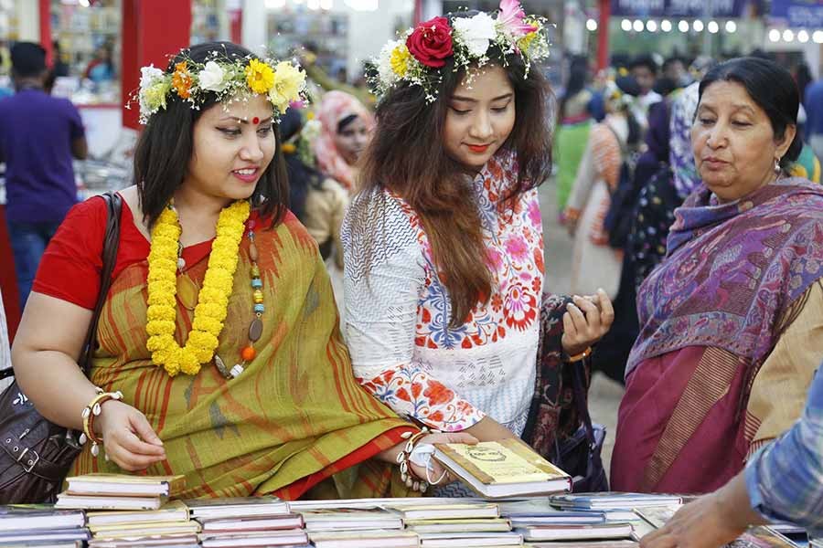 A large number of visitors, particularly youths, at the book fair on Tuesday. -Focus Bangla Photo