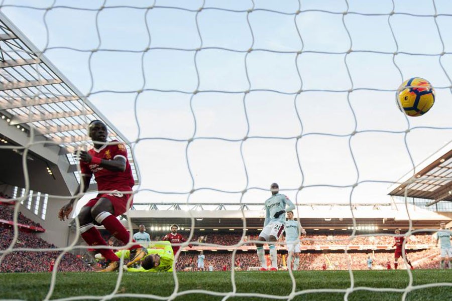 Premier League - Liverpool vs West Ham United - Anfield, Liverpool, Britain - February 24, 2018 Liverpool's Sadio Mane scores their fourth goal (REUTERS)