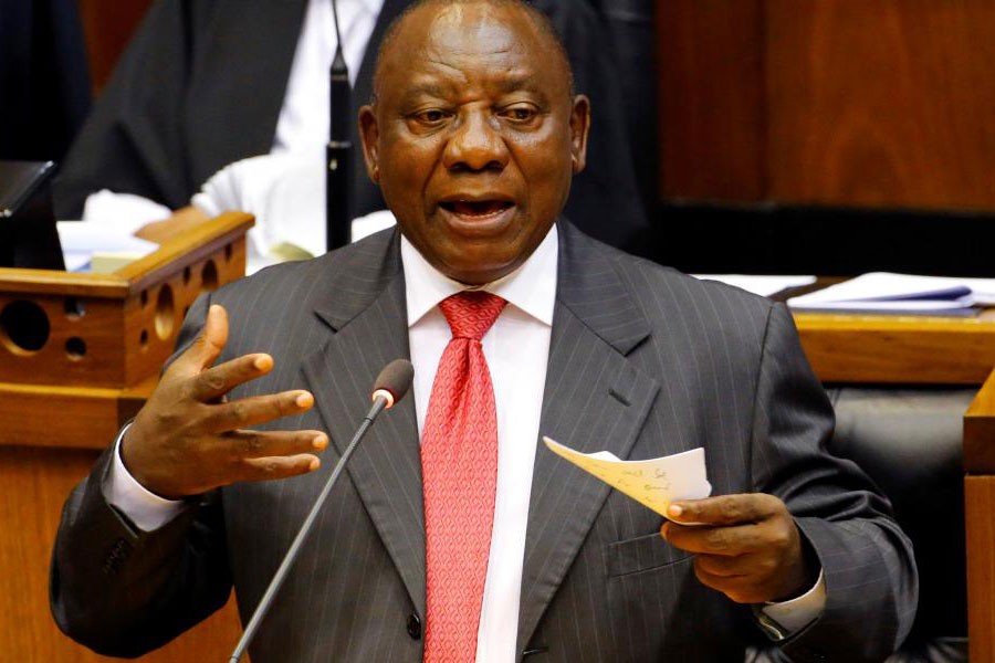 Cyril Ramaphosa addresses MPs after being elected president in parliament in Cape Town, South Africa, February 15, 2018. (REUTERS)