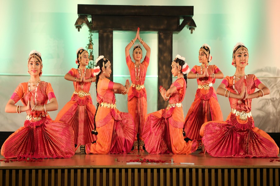 Artistes performing Bharathanatyam on the occasion of celebrating the 25th anniversary of IUB at the university's auditorium in the city recently.