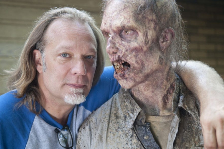 Internet photo of Greg Nicotero along with a zombie used for representational purpose.