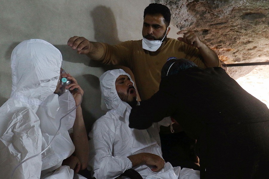 Victims of a gas attack in the town of Khan Sheikhoun in rebel-held Idlib, Syria in April, 2017 - Reuters file photo used for representational purpose only