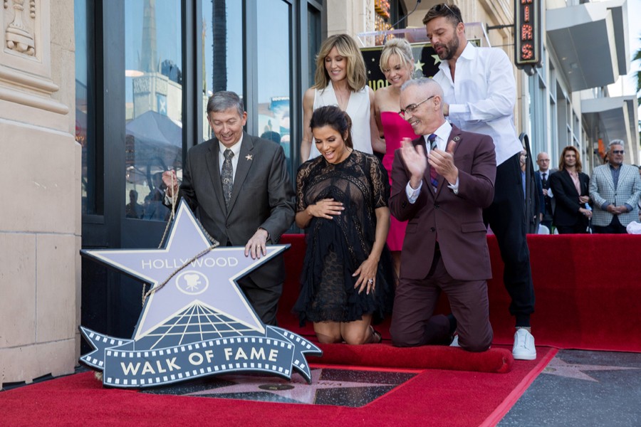 Eva Longoria reacts on the Hollywood Hall of Fame in Los Angeles, California, US, April 16. Reuters/File