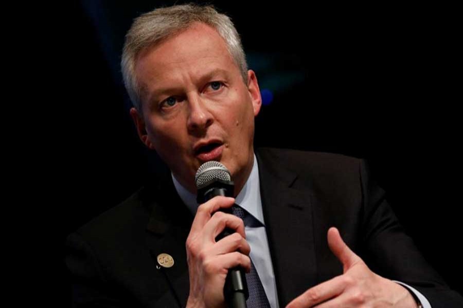 French Minister for the Economy and Finance Bruno Le Maire speaks at panel on the security-development nexus during IMF spring meetings in Washington, US, April 20, 2018. Reuters