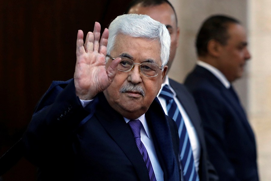 Palestinian President Mahmoud Abbas waves in Ramallah, in the occupied West Bank on May 1 last - Reuters photo