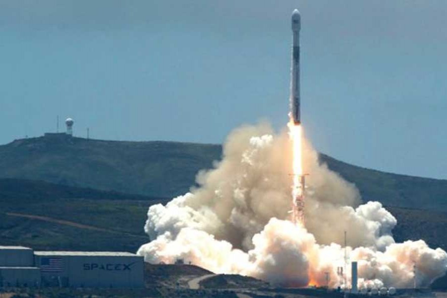 SpaceX rocket: Climbing above California before heading south towards Antarctica. -NASA