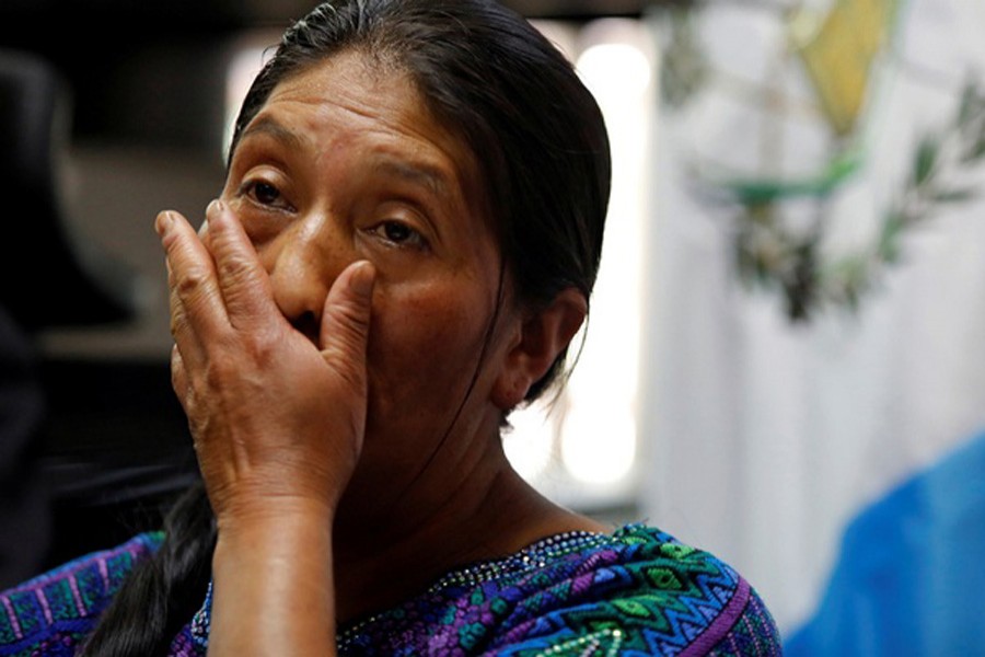 Dominga Vicente reacts during a news conference while talking about the killing of her relative Claudia Gomez, a Guatemalan immigrant killed by an US Border Patrol officer on Wednesday while entering illegally to Texas, during a news conference in Guatemala City, Guatemala May 25. Reuters/File