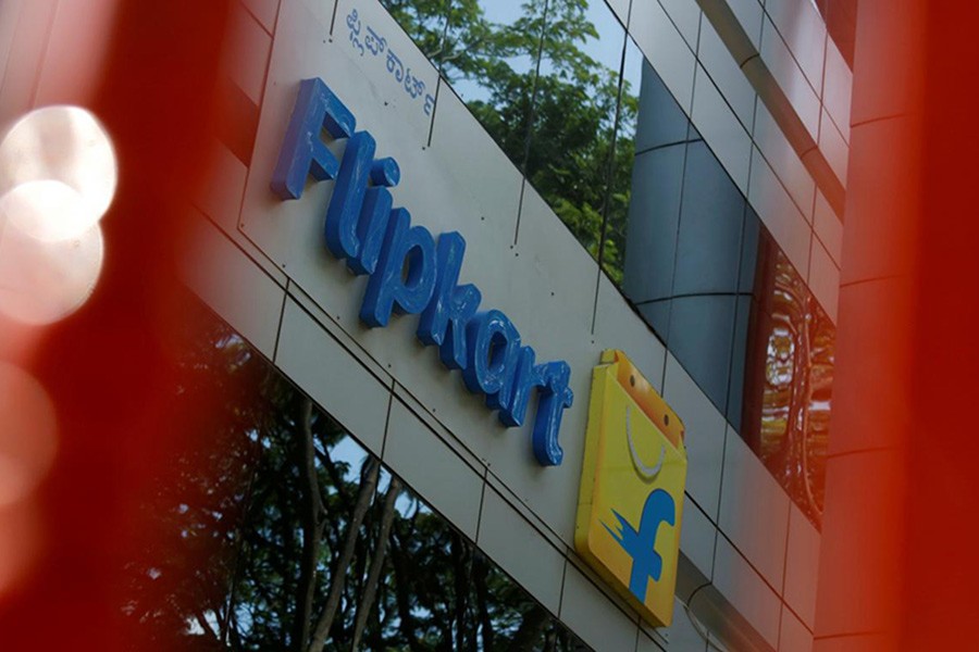 The logo of India's e-commerce firm Flipkart is seen on the company's office in Bengaluru, India on April 12 last - Reuters/File