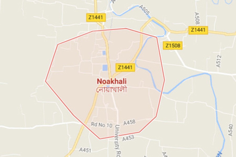 google map showing Noakhali district