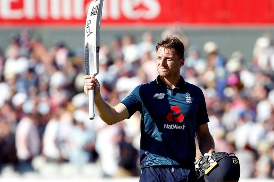 Cricket - England v Australia - Fifth One Day International - Emirates Old Trafford, Manchester, Britain - June 24, 2018 England's Jos Buttler celebrates after winning the match and series. Action Images via Reuters.