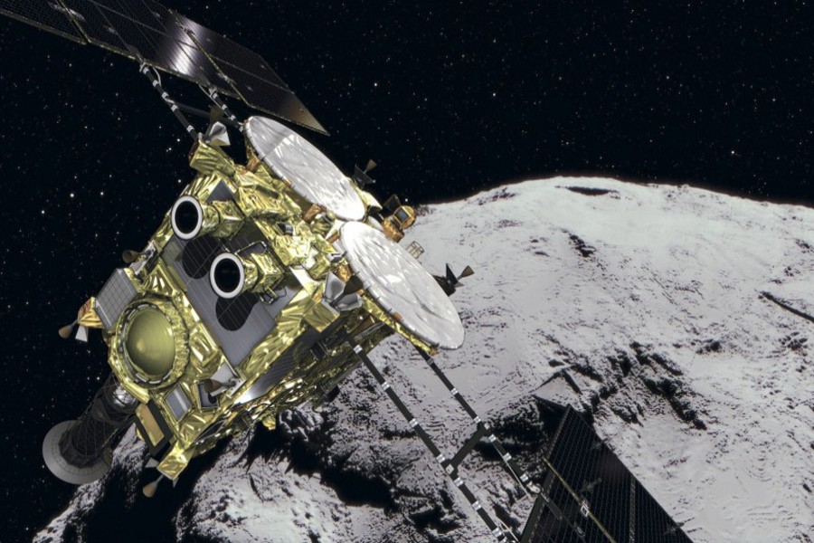 Image photo showing Hayabusa2 and Ryugu. Photo courtesy: JAXA