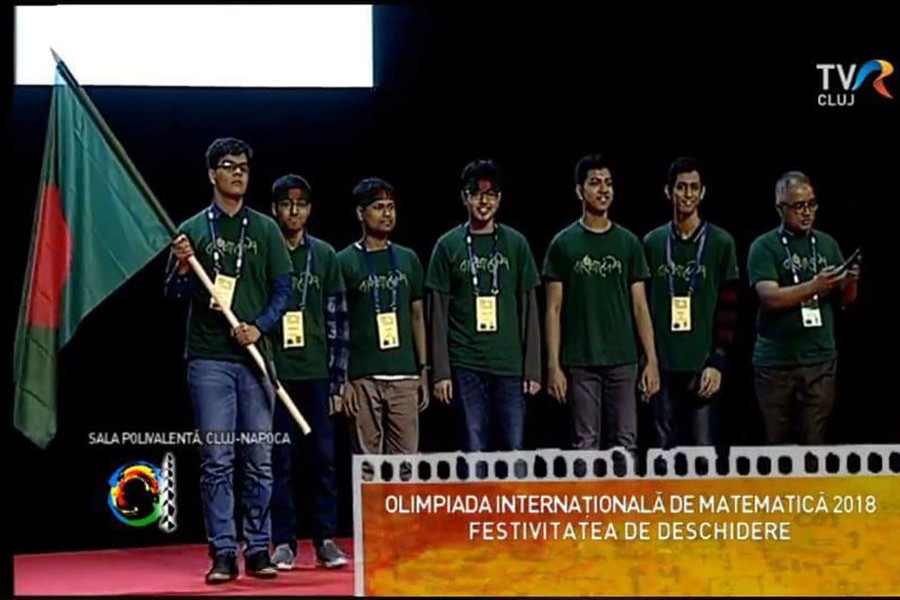 Members of the Bangladesh Math Olympiad team participates in International Mathematical Olympiad, held in Romania. Photo: Courtesy