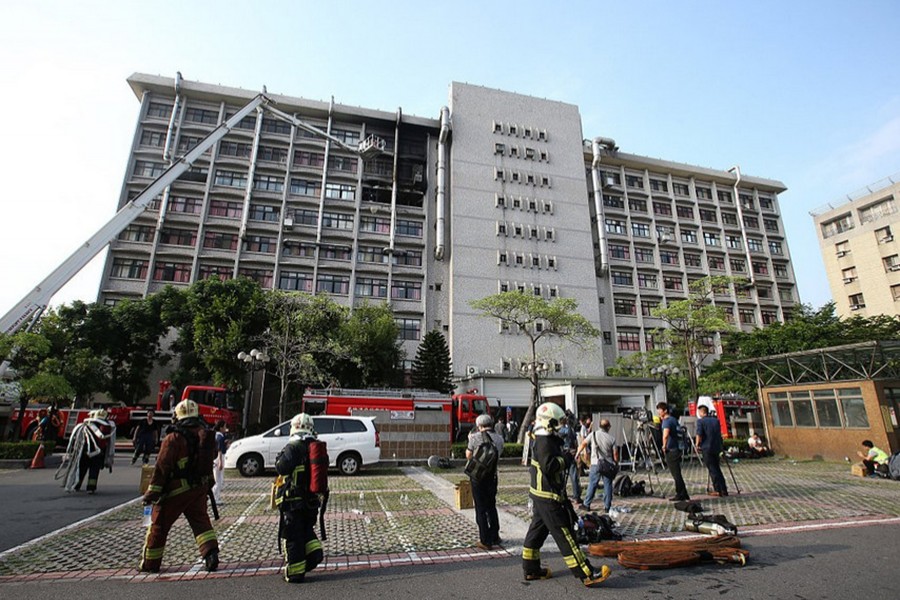 The fire broke out on in a ward on the seventh floor of the hospital — Twitter/China Plus News