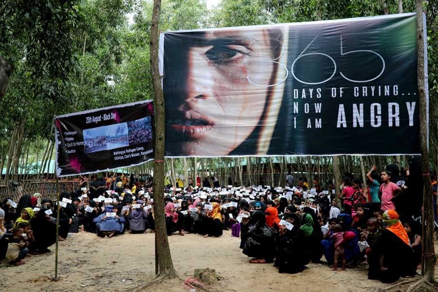 Rohingyas stage protests to mark crackdown anniversary