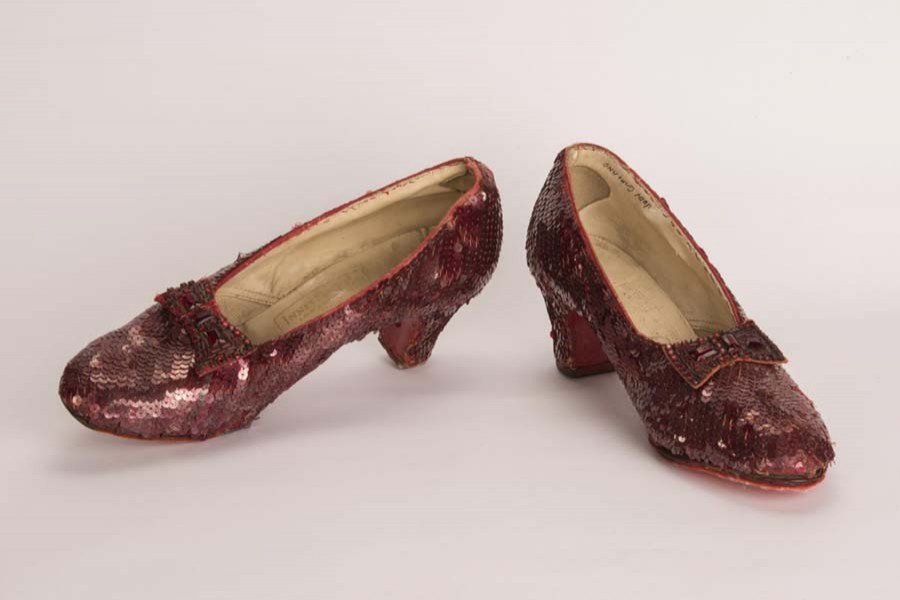 A pair of ruby slippers featured in the classic 1939 film The Wizard of Oz and stolen from the Judy Garland Museum in Grand Rapids, Minnesota in 2005, is shown after it was recovered in a sting operation conducted in Minneapolis earlier this summer in this FBI Minneapolis, Minnesota, US. Courtesy: FBI/Handout via Reuters