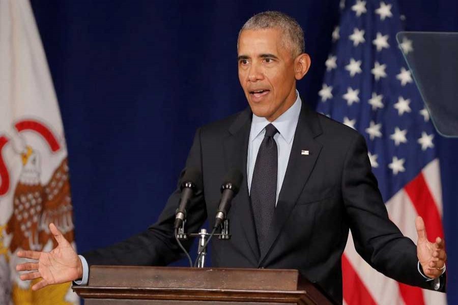 Former US President Barack Obama speaks at the University of Illinois Urbana-Champaign in Urbana, Illinois, US, September 7, 2018. Reuters/Files