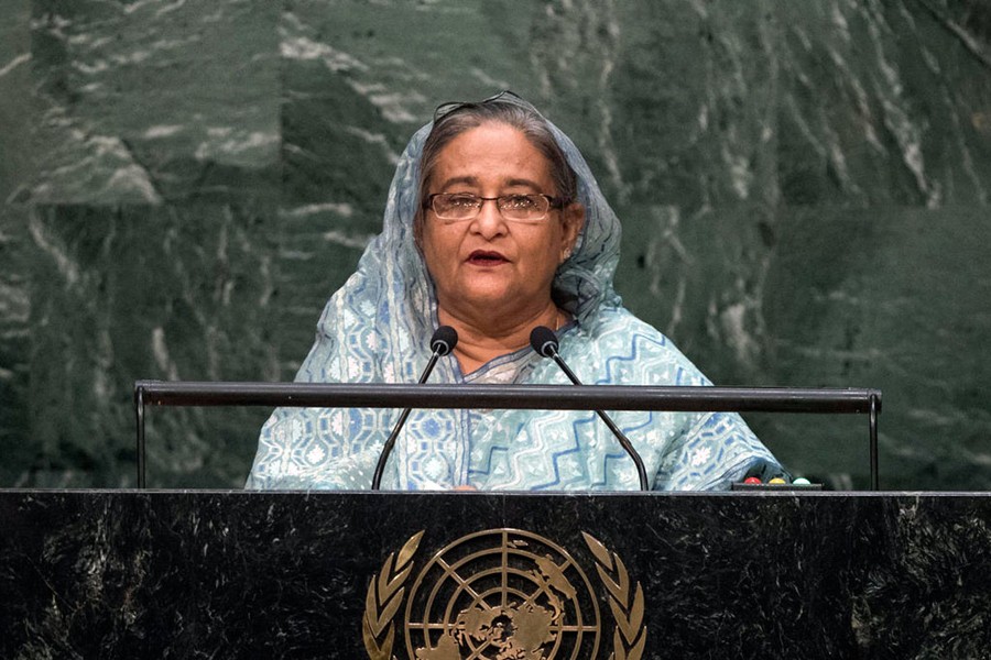 Hasina leaves for UN General Assembly