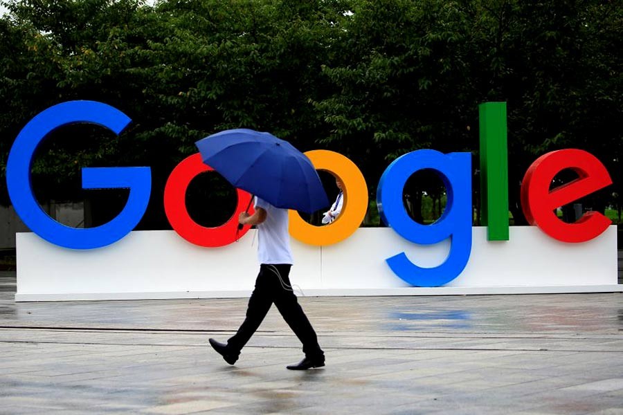 A Google sign is seen during the WAIC (World Artificial Intelligence Conference) in Shanghai of China last year. -Reuters Photo