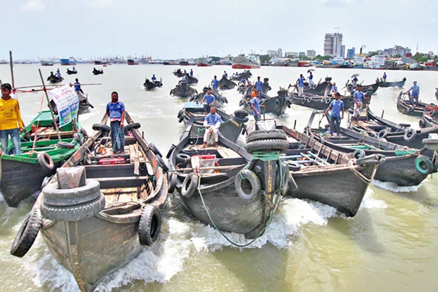 Boat procession to save Bhairab river in Jashore