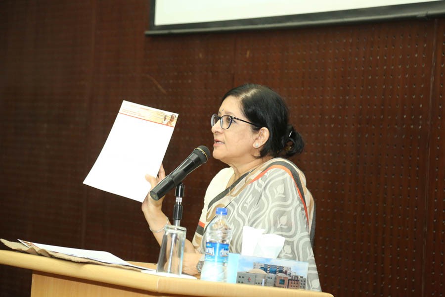 Farah Kabir, Country Director, ActionAid, Bangladesh is speaking on a seminar on ‘Rohingya Influx in Bangladesh: Impact on Water and Environment’ at Independent University, Bangladesh (IUB)