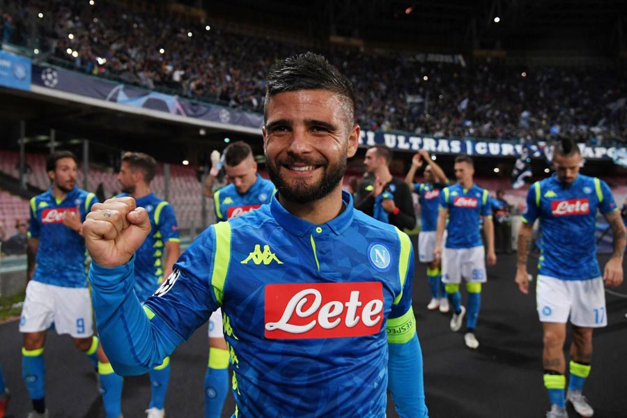 Soccer Football - Champions League - Group Stage - Group C - Napoli v Liverpool - Stadio San Paolo, Naples, Italy - October 3, 2018 Napoli's Lorenzo Insigne celebrates after the match – Reuters