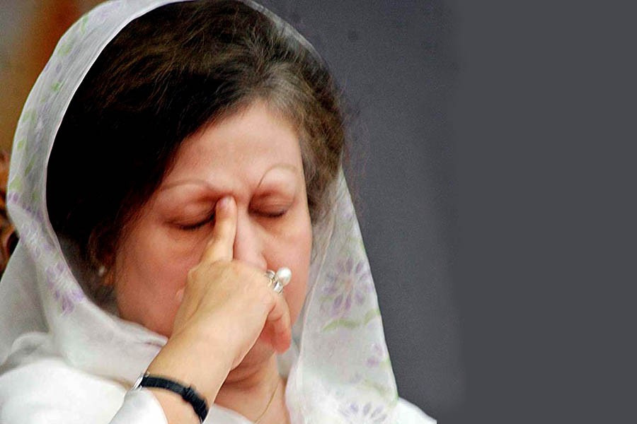 BNP Chairperson Khaleda Zia seen in this undated Focus Bangla photo