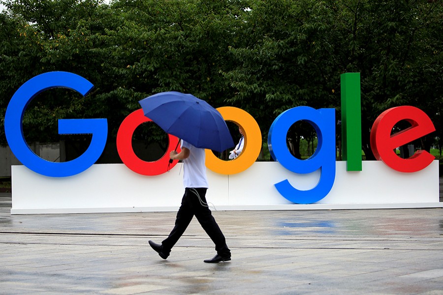 A Google sign is seen during the WAIC (World Artificial Intelligence Conference) in Shanghai, China on September 17, 2018 — Reuters photo