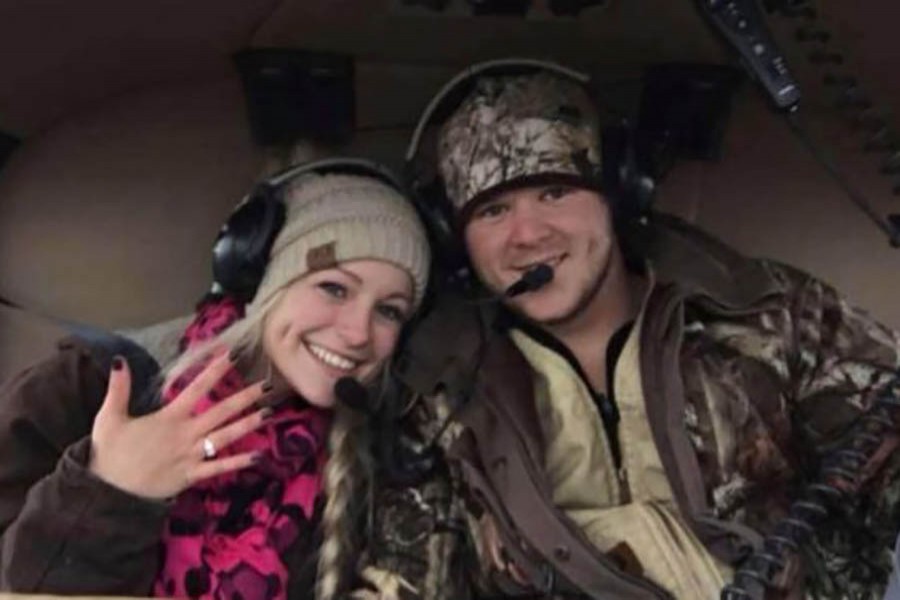 The couple were killed in a helicopter crash after departing their own wedding. Image derived from Facebook