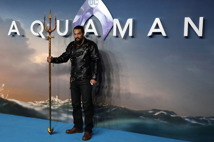 Actor Jason Momoa attends the world premiere of 'Aquaman' movie in London, Britain. Photo: Collected