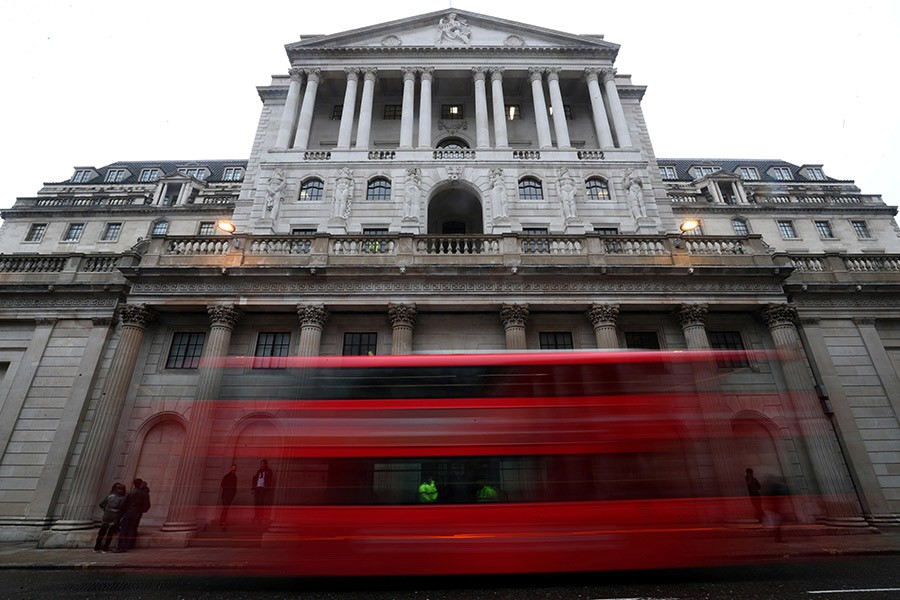 A bus passes the Bank of England in London, Britain on April 9, 2018 — Reuters/File