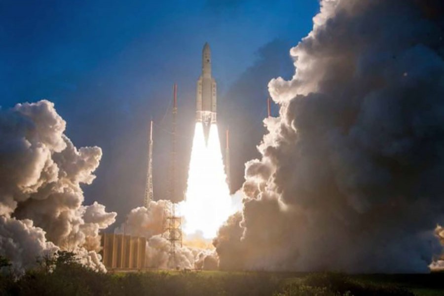 The satellite was launched from the Kourou spaceport in French Guiana early on Wednesday. Photo: ISRO