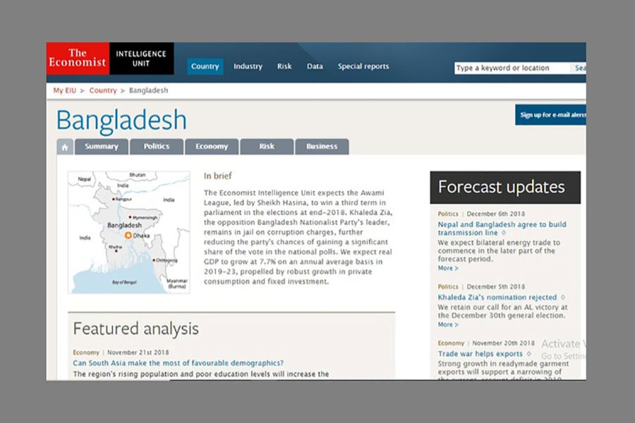 Screenshot taken from www.economist.com