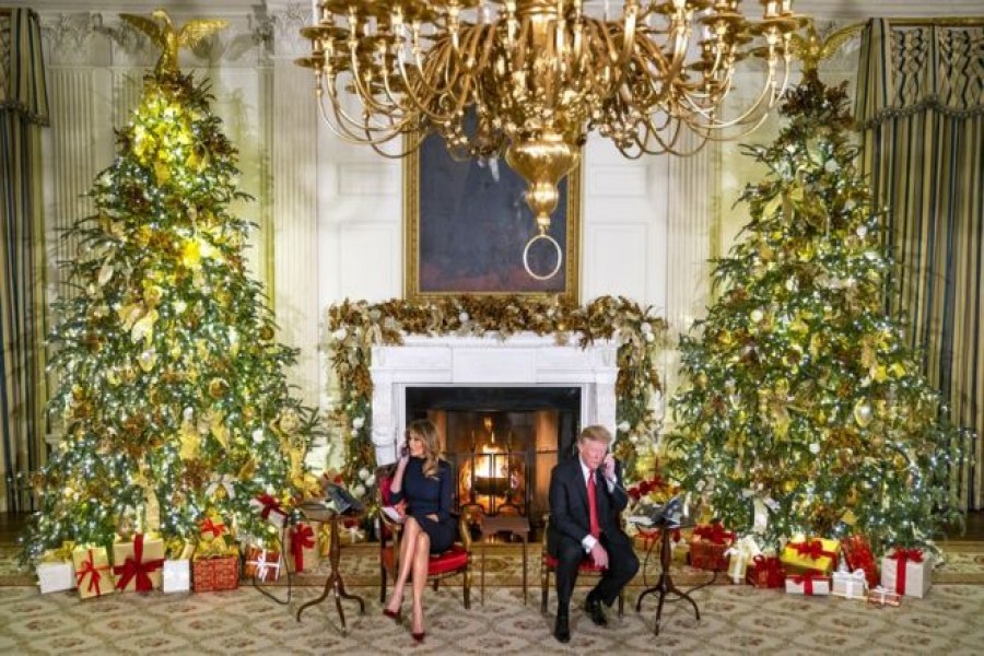 Children from around the US called to speak to the president and his wife on Christmas Eve