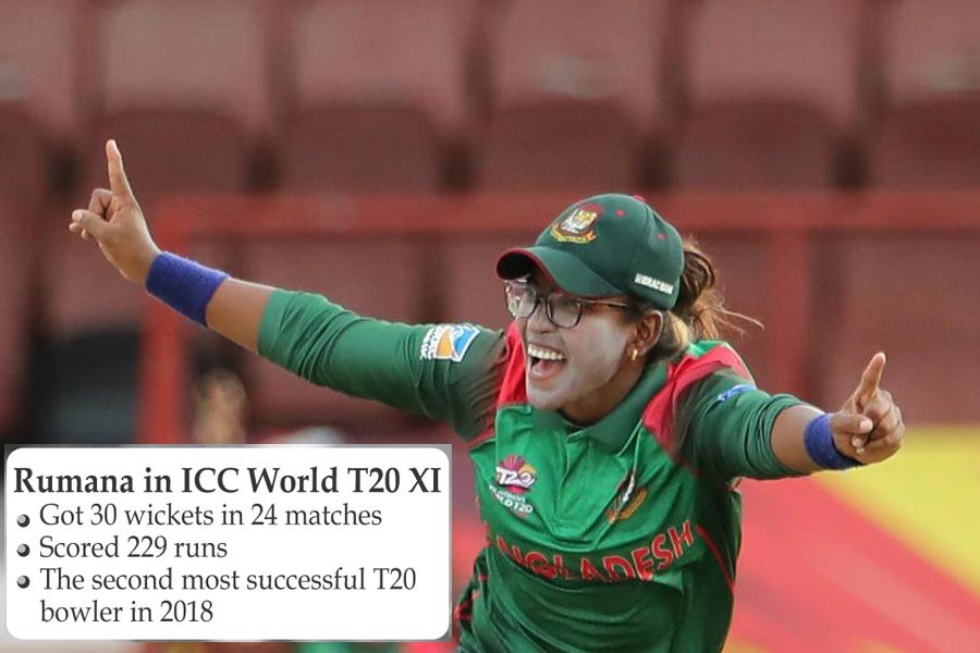 Rumana in ICC  Women's T20 Team  as first Bangladeshi