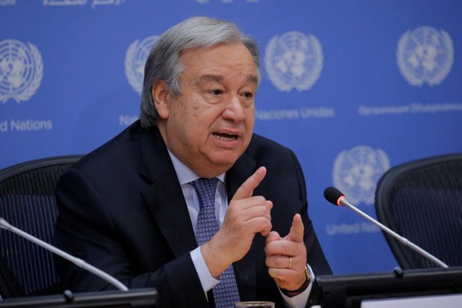 United Nations Secretary-General Antonio Guterres takes part in a news conference at the United Nations headquarters in New York, US, June 20, 2017. Reuters/Files