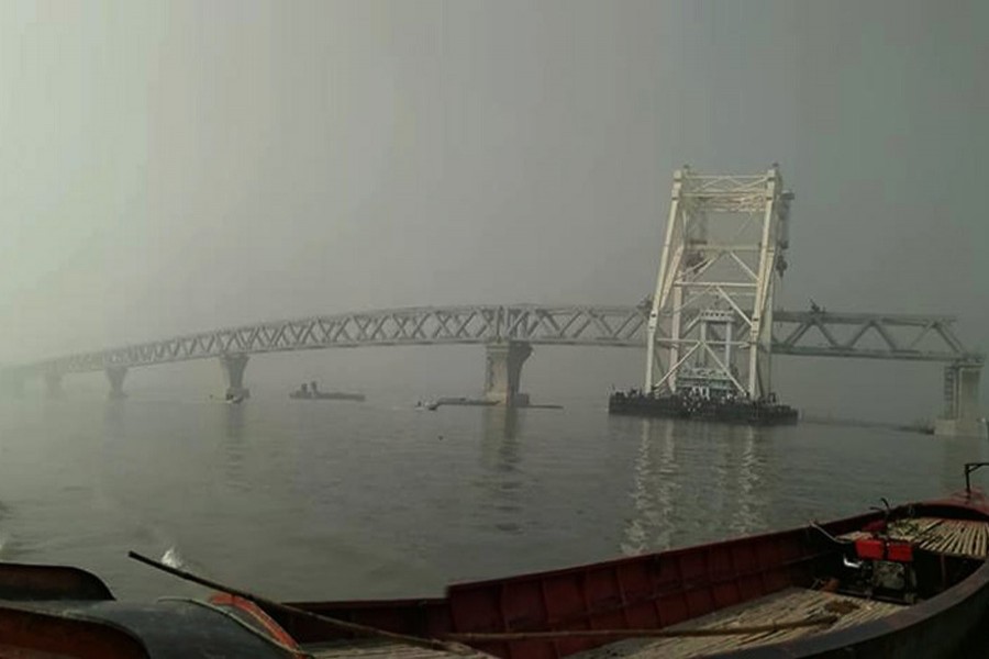 900 metres of Padma Bridge now visible