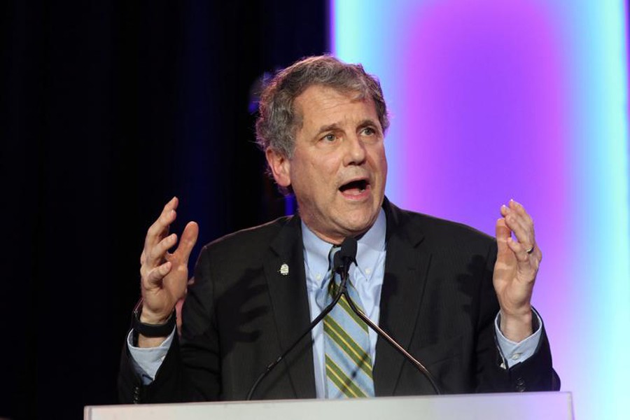 United States Senator Sherrod Brown speaks at the Ohio Democratic election night party in Columbus, Ohio, US, November 6, 2018. Reuters/Files