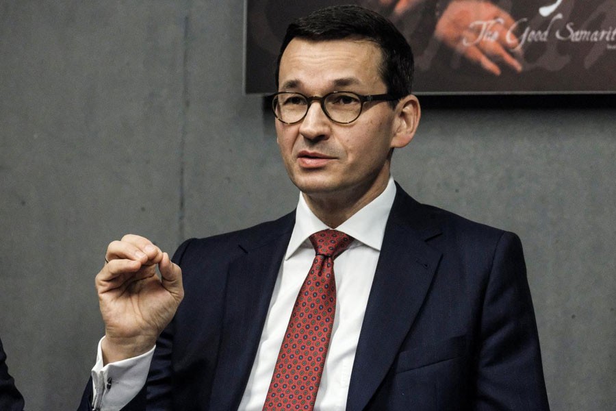 Poland's Prime Minister Mateusz Morawiecki visits the Ulma Family Museum of Poles Who Saved Jews during WWII in Markowa, Poland February 2, 2018 - Agencja Gazeta/Patryk Ogorzalek via REUTERS