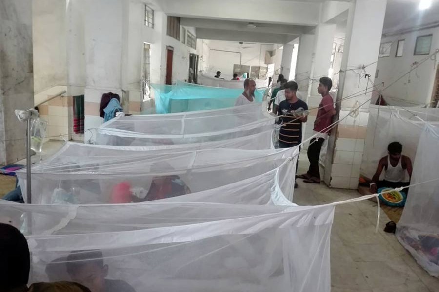 A partial view of the Dengue Ward at Cumilla Medical College and Hospital  	— FE Photo