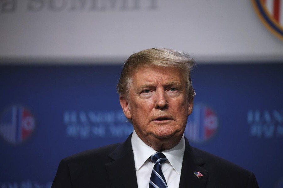 US President Donald Trump holds a news conference after his summit with North Korean leader Kim Jong-un at the JW Marriott hotel in Hanoi, Vietnam on February 28, 2019 — Reuters/Files