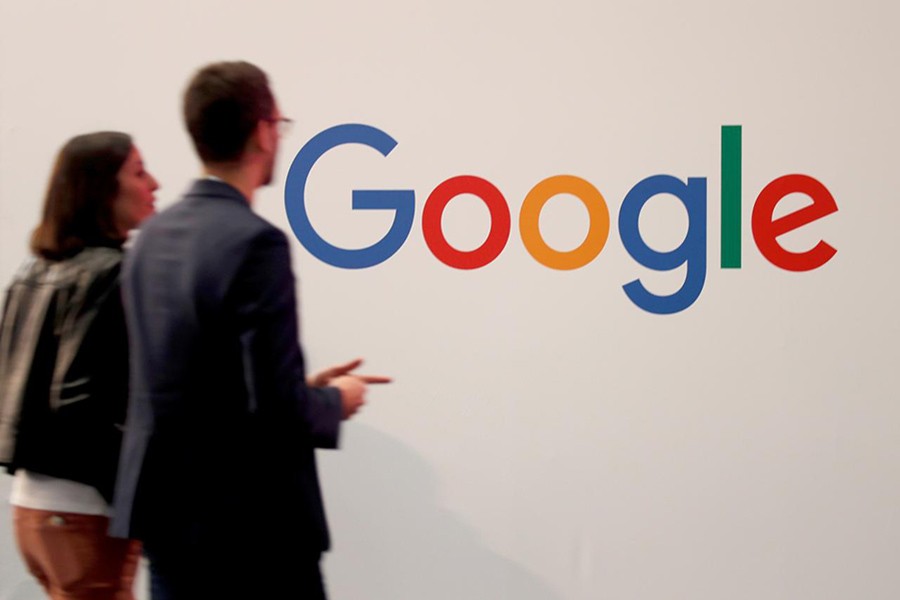 Visitors passing by the logo of Google at the high profile startups and high tech leaders gathering, Viva Tech, in Paris on May 16 this year. -Reuters file photo