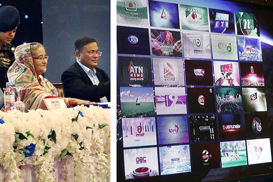 PM opens TV channels’ commercial transmission using BS-1