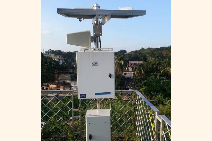 An optical rain gauge has been set up on the Sylhet regional Met office premises alongside three other important district towns 	— FE Photo