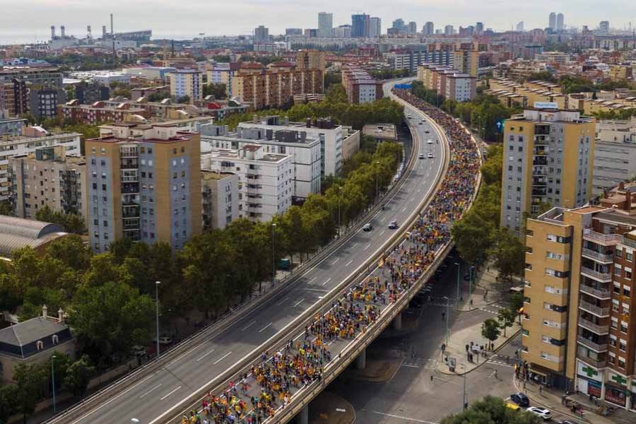 Protests paralyse Catalonia