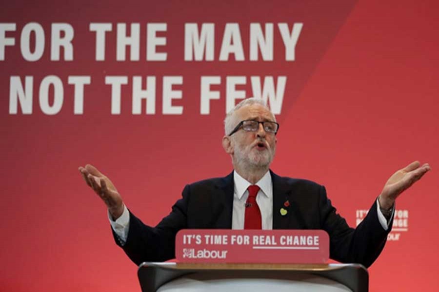 Jeremy Corbyn says the election is a 'once-in-a-generation chance' to transform the UK. -AP